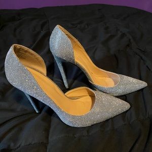 Formal silver heels